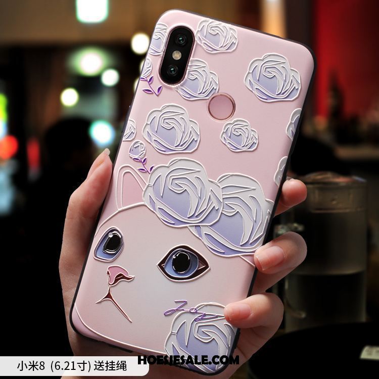 Xiaomi Mi 8 Hoesje Anti-fall Dun Roze Siliconen Mobiele Telefoon Aanbiedingen