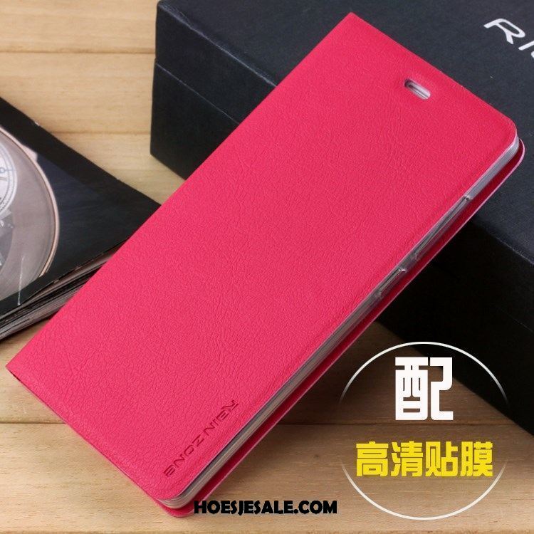 Xiaomi Mi 8 Hoesje Anti-fall Leren Etui Mini Rood Hoes Goedkoop