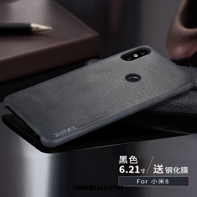 Xiaomi Mi 8 Hoesje Dun Zwart Mini Leren Etui Leer Online