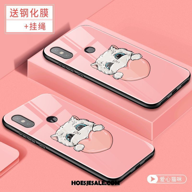 Xiaomi Mi 8 Hoesje Net Red Siliconen Mobiele Telefoon Glas Rood Goedkoop