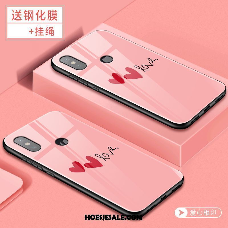 Xiaomi Mi 8 Hoesje Net Red Siliconen Mobiele Telefoon Glas Rood Goedkoop