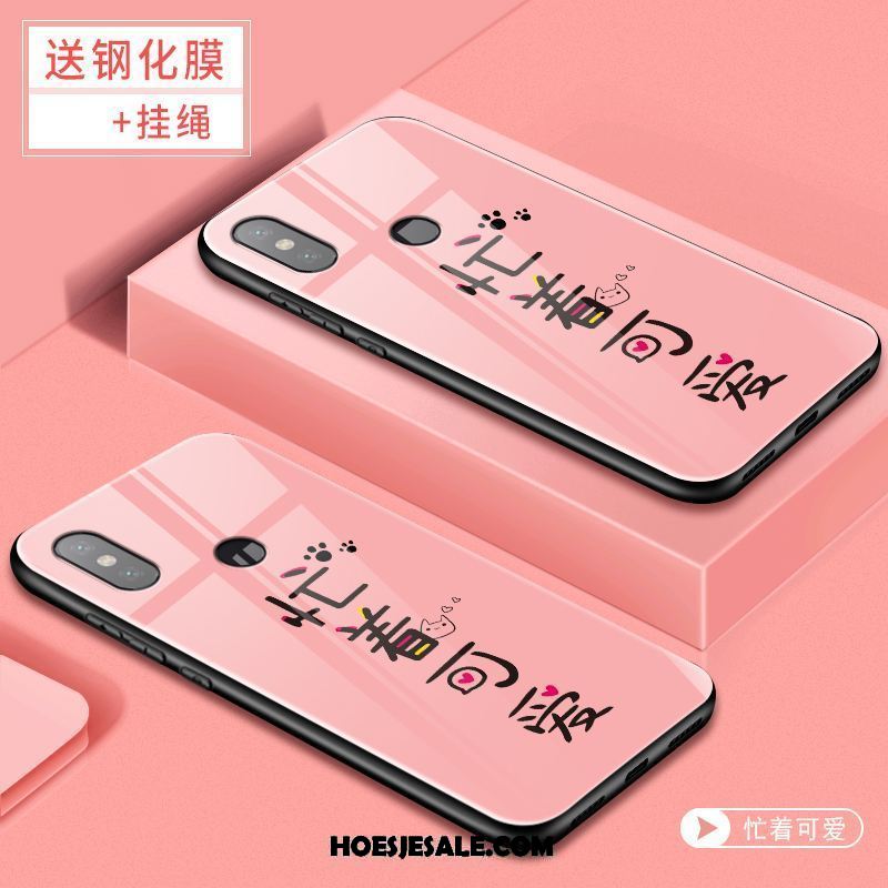 Xiaomi Mi 8 Hoesje Net Red Siliconen Mobiele Telefoon Glas Rood Goedkoop