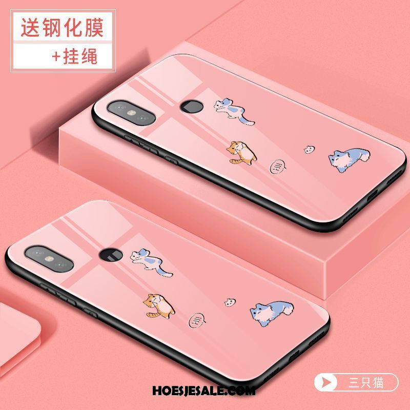 Xiaomi Mi 8 Hoesje Net Red Siliconen Mobiele Telefoon Glas Rood Goedkoop