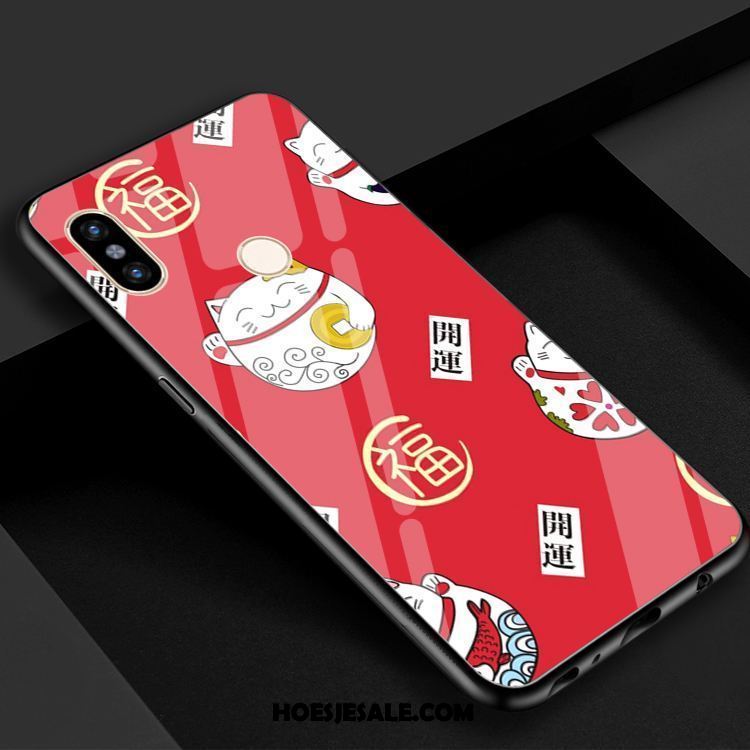 Xiaomi Mi 8 Hoesje Rood Glas Rijkdom Vreugdevol Mooie Sale