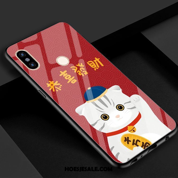 Xiaomi Mi 8 Hoesje Rood Glas Rijkdom Vreugdevol Mooie Sale