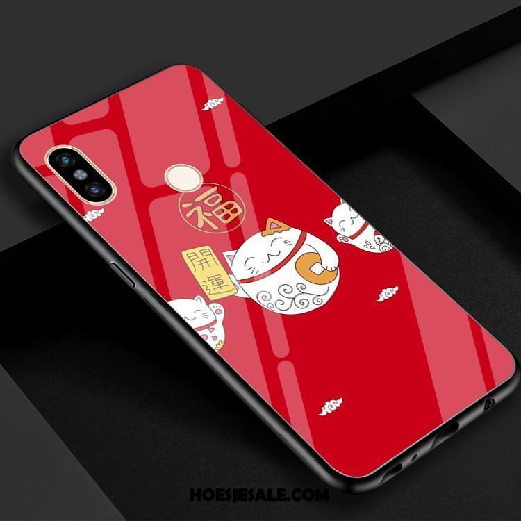 Xiaomi Mi 8 Hoesje Rood Glas Rijkdom Vreugdevol Mooie Sale