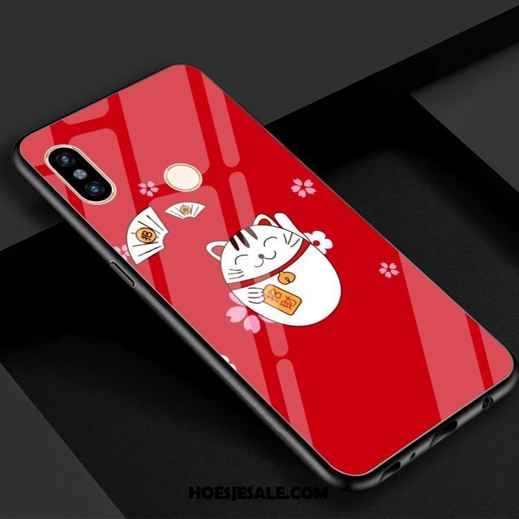 Xiaomi Mi 8 Hoesje Rood Glas Rijkdom Vreugdevol Mooie Sale