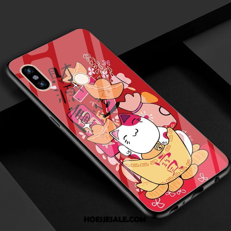 Xiaomi Mi 8 Hoesje Rood Glas Rijkdom Vreugdevol Mooie Sale