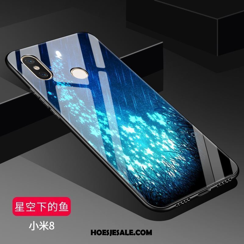 Xiaomi Mi 8 Hoesje Scheppend Anti-fall All Inclusive Blauw Bescherming Winkel