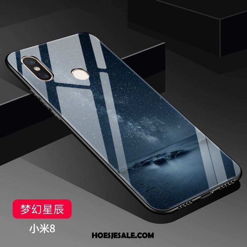 Xiaomi Mi 8 Hoesje Scheppend Anti-fall All Inclusive Blauw Bescherming Winkel