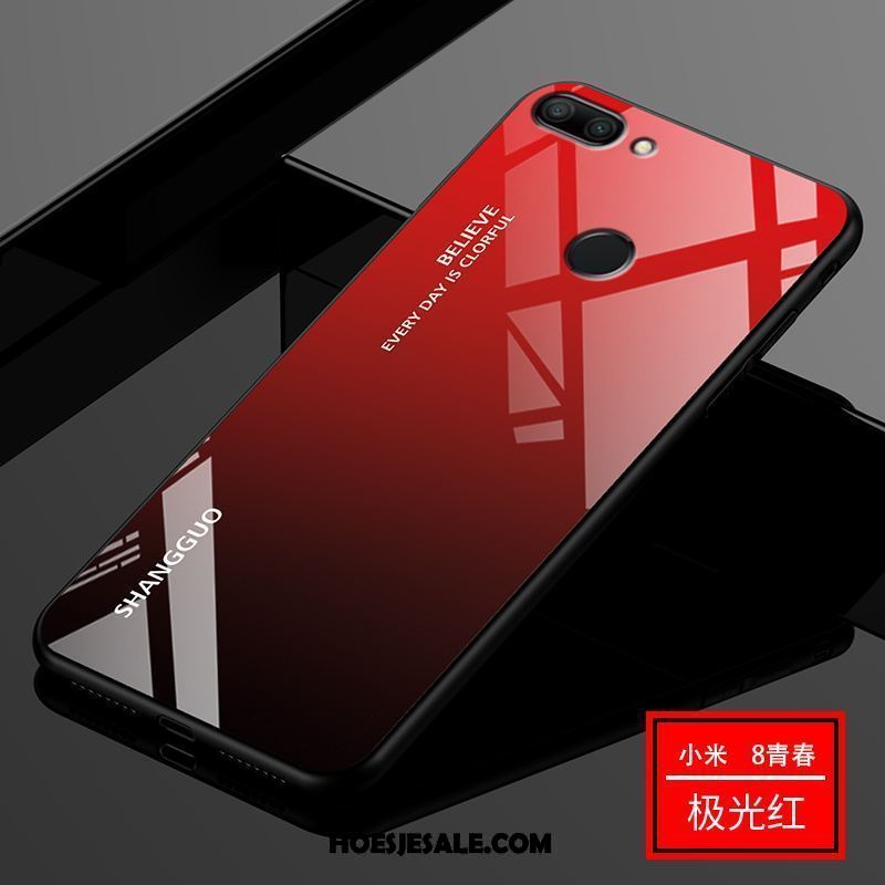 Xiaomi Mi 8 Lite Hoesje All Inclusive Net Red Patroon Glas Scheppend Sale