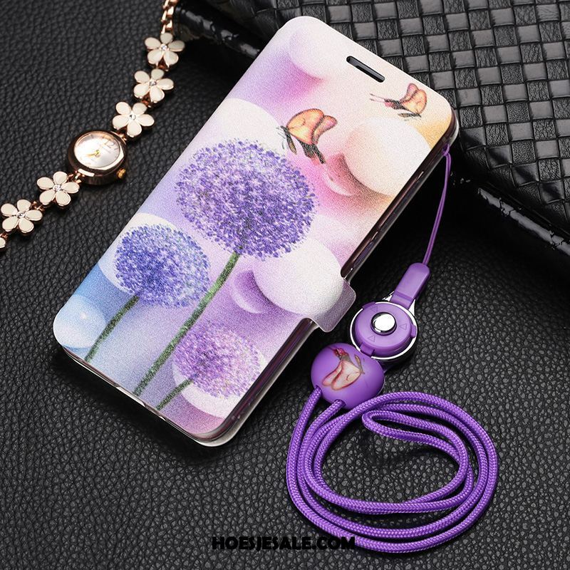 Xiaomi Mi 8 Lite Hoesje Hanger Bescherming Zacht Purper Leren Etui