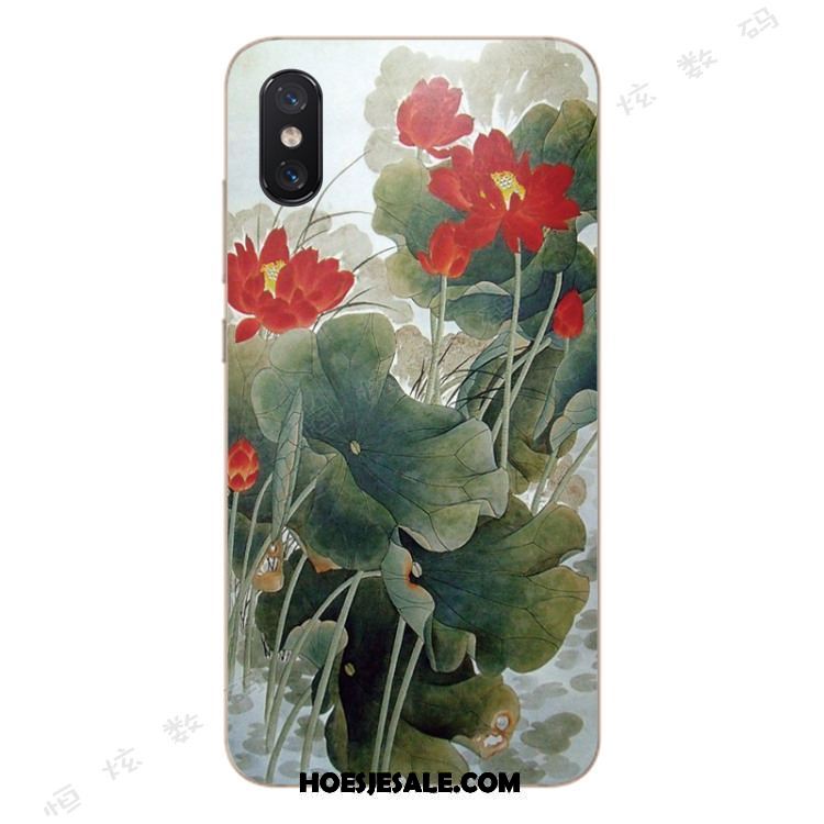 Xiaomi Mi 8 Pro Hoesje Bloemen Anti-fall Siliconen Bescherming Groen Sale