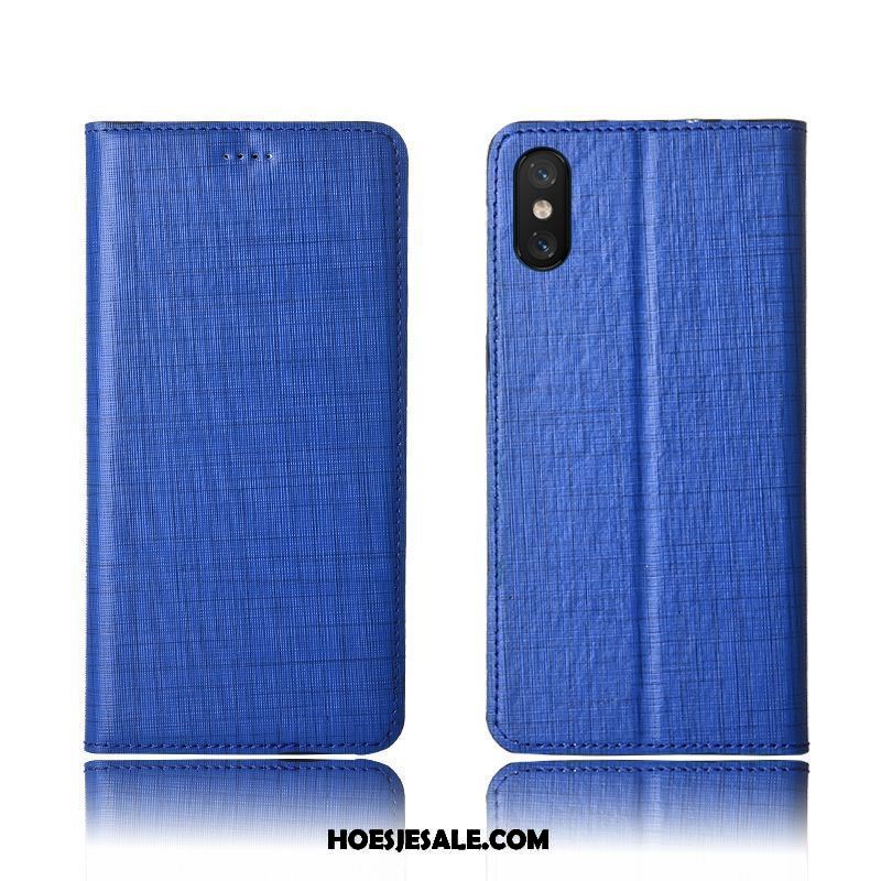 Xiaomi Mi 8 Pro Hoesje Patroon Echt Leer Rood Leren Etui Mobiele Telefoon Goedkoop