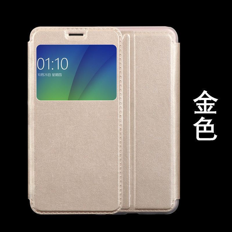 Xiaomi Mi 8 Se Hoesje Goud Bescherming Clamshell Hoes Leren Etui Winkel