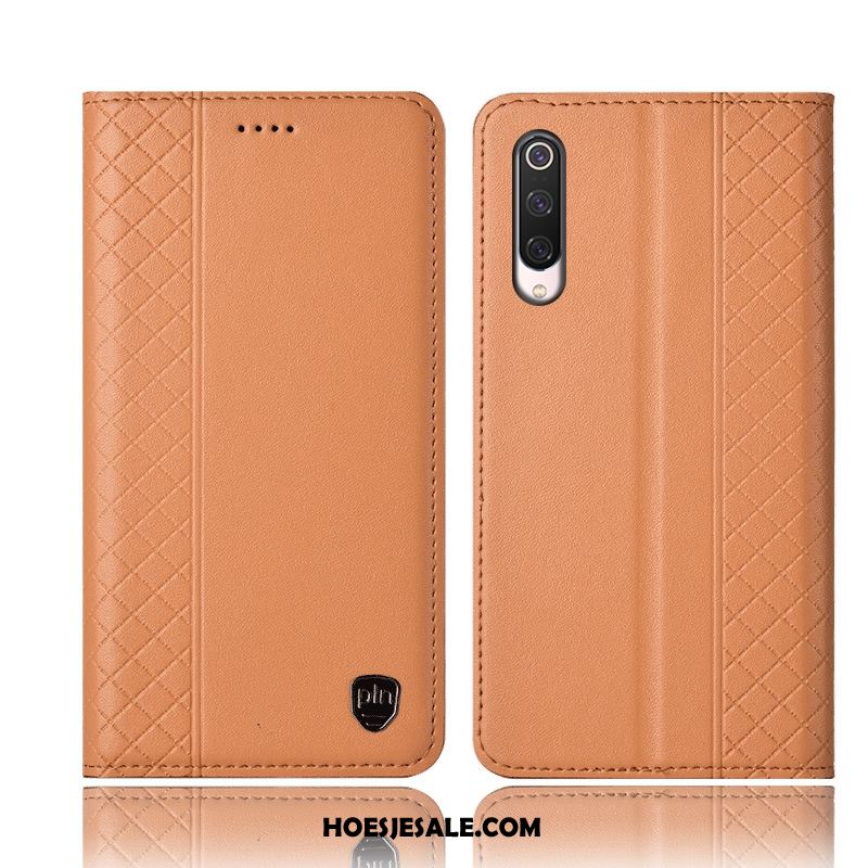 Xiaomi Mi 9 Lite Hoesje Bescherming Echt Leer Folio Mobiele Telefoon Zwart Sale