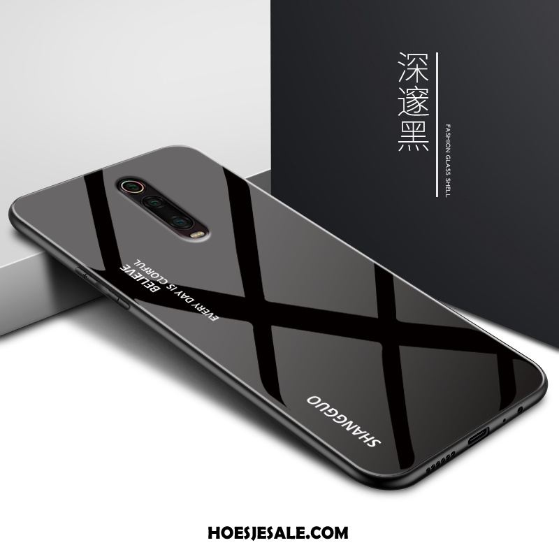 Xiaomi Mi 9t Hoesje Hoes Mode Glas Blauw Rood Winkel
