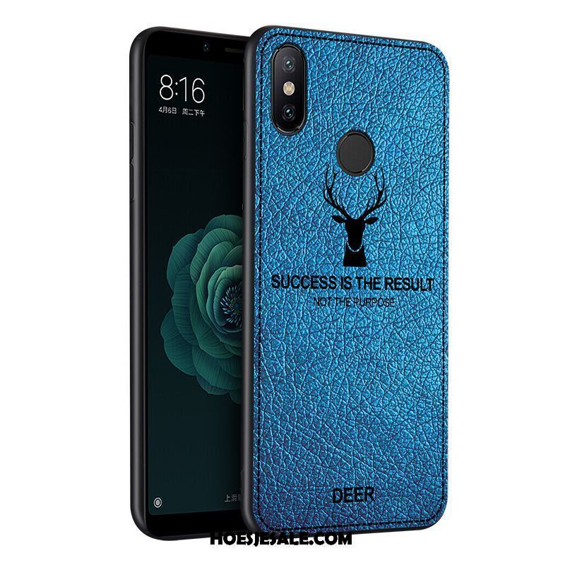 Xiaomi Mi A2 Hoesje Blauw Mobiele Telefoon Anti-fall Patroon Leer Goedkoop