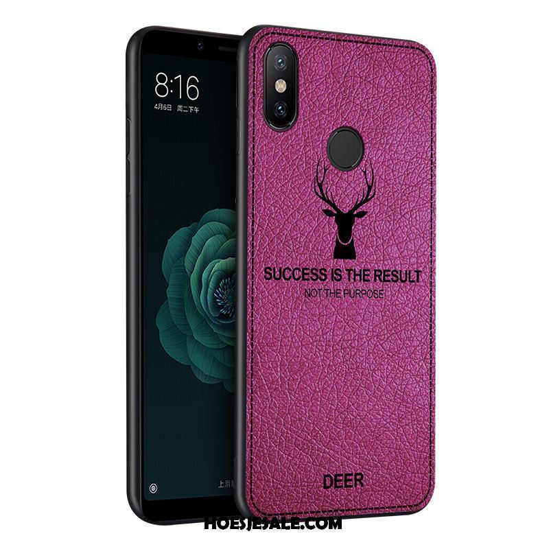 Xiaomi Mi A2 Hoesje Blauw Mobiele Telefoon Anti-fall Patroon Leer Goedkoop