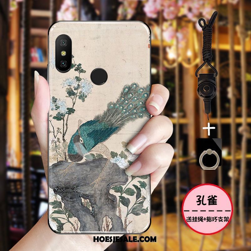 Xiaomi Mi A2 Hoesje Mini Blauw Vintage Bescherming Rood Korting