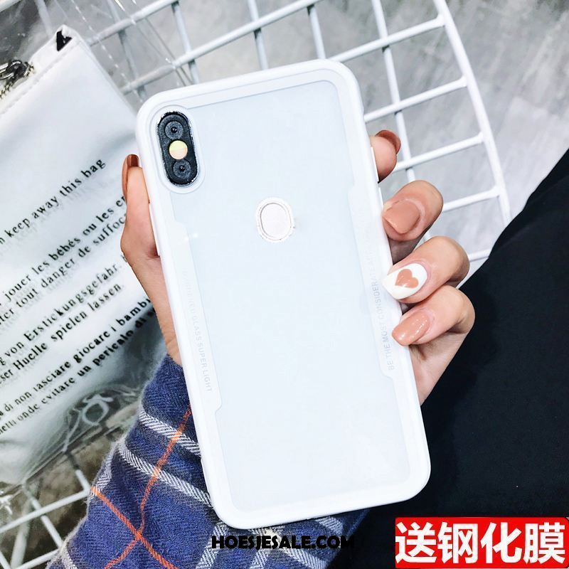 Xiaomi Mi A2 Hoesje Rood Doorzichtig Skärmskydd Dun Tempereren Sale