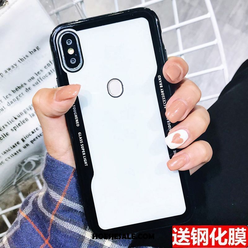 Xiaomi Mi A2 Hoesje Rood Doorzichtig Skärmskydd Dun Tempereren Sale