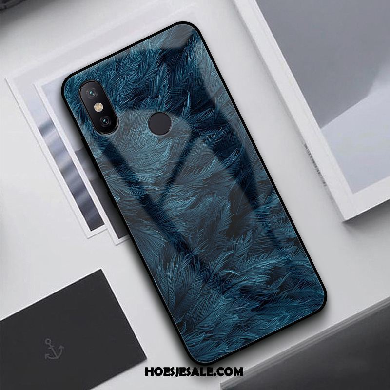 Xiaomi Mi A2 Hoesje Siliconen Jeugd Blauw Trendy Merk Patroon Goedkoop