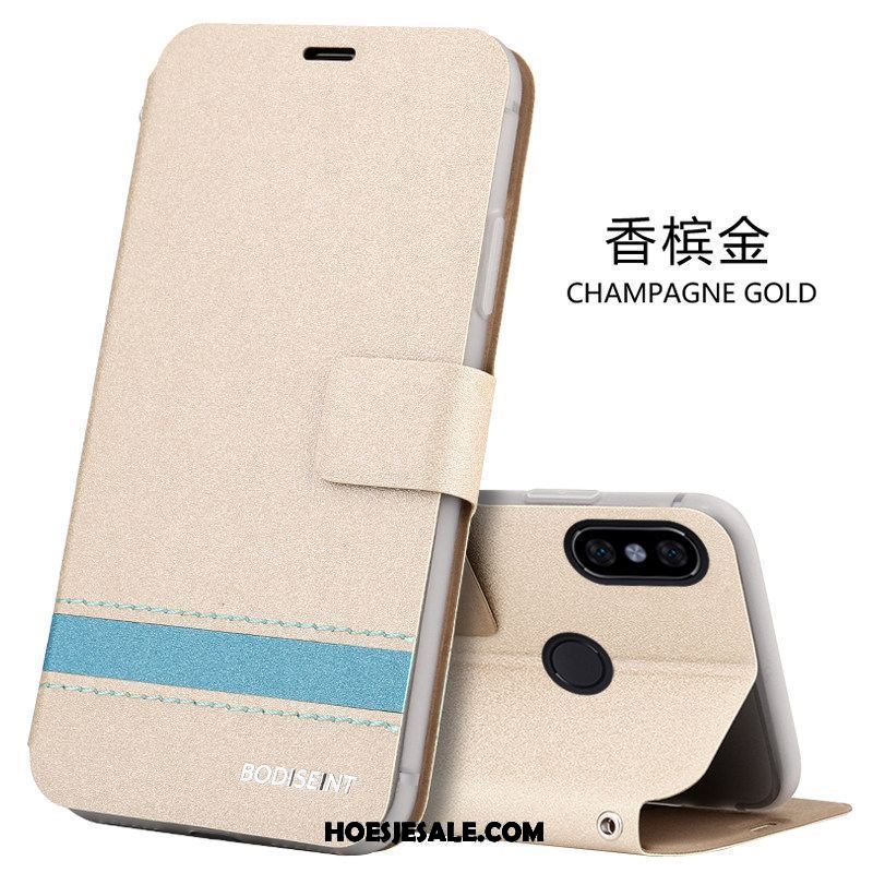 Xiaomi Mi A2 Hoesje Zacht All Inclusive Leren Etui Goud Clamshell Online