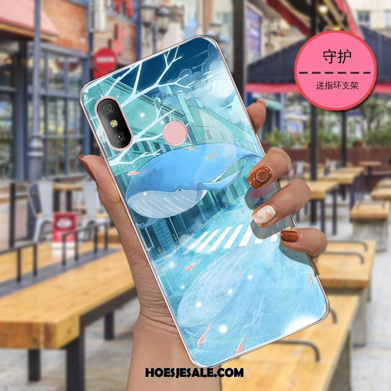 Xiaomi Mi A2 Hoesje Zacht Blauw Spotprent Hoes All Inclusive Goedkoop