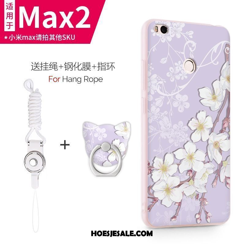 Xiaomi Mi Max 2 Hoesje Hoes Purper Scheppend Schrobben Persoonlijk Goedkoop