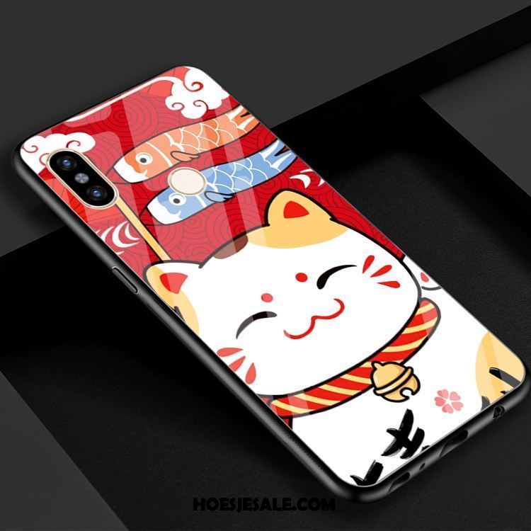 Xiaomi Mi Max 3 Hoesje Mobiele Telefoon Glas Rood Kat Rijkdom Sale