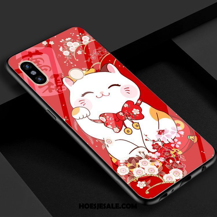 Xiaomi Mi Max 3 Hoesje Mobiele Telefoon Glas Rood Kat Rijkdom Sale