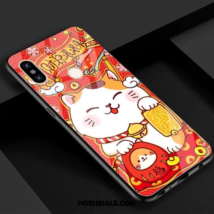 Xiaomi Mi Max 3 Hoesje Mobiele Telefoon Glas Rood Kat Rijkdom Sale