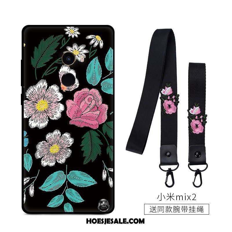 Xiaomi Mi Mix 2 Hoesje Anti-fall Bloemen All Inclusive Zwart Hoes Sale