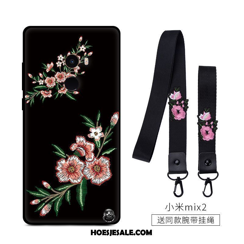 Xiaomi Mi Mix 2 Hoesje Anti-fall Bloemen All Inclusive Zwart Hoes Sale