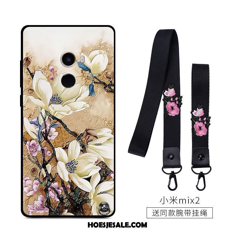 Xiaomi Mi Mix 2 Hoesje Anti-fall Bloemen All Inclusive Zwart Hoes Sale