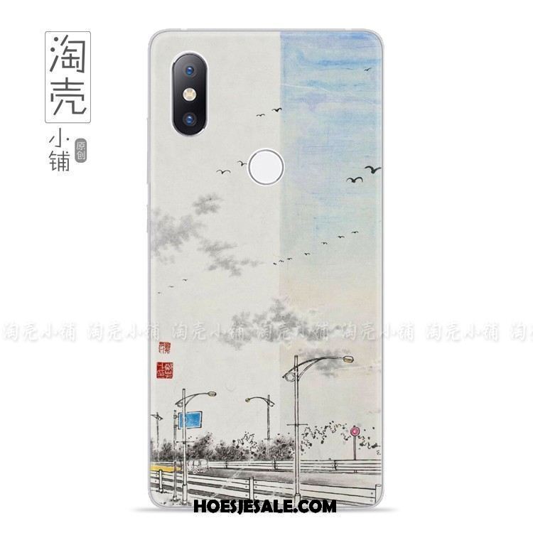 Xiaomi Mi Mix 2s Hoesje Inkt Schilderij Hoes Eenvoudige Landschap Mobiele Telefoon Goedkoop