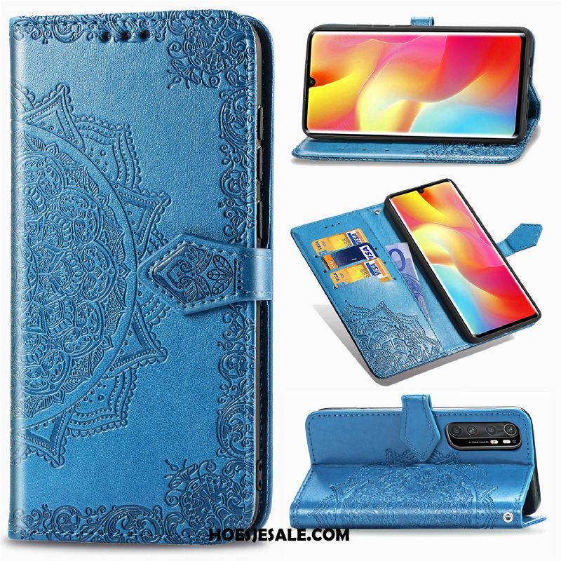 Xiaomi Mi Note 10 Lite Hoesje Clamshell Anti-fall Kaart Zwart Mini Winkel