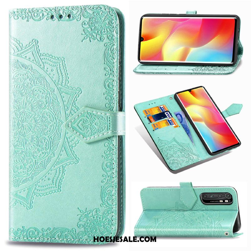 Xiaomi Mi Note 10 Lite Hoesje Clamshell Anti-fall Kaart Zwart Mini Winkel