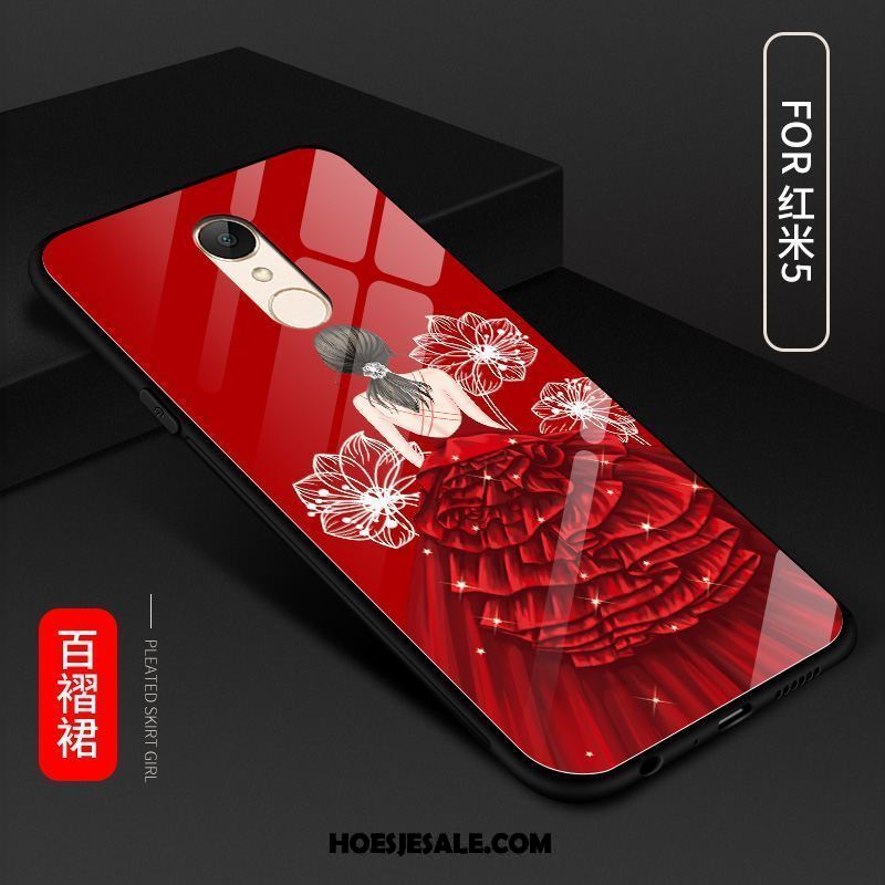 Xiaomi Redmi 5 Hoesje Rood Anti-fall Zwart Eenvoudige Mobiele Telefoon Online