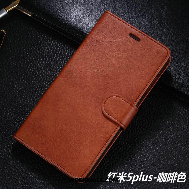 Xiaomi Redmi 5 Plus Hoesje Folio Rood Leren Etui Mini Hoes Kopen