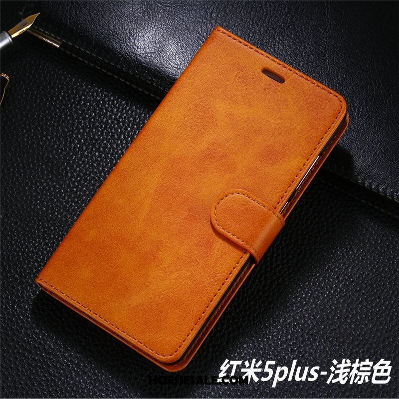 Xiaomi Redmi 5 Plus Hoesje Folio Rood Leren Etui Mini Hoes Kopen