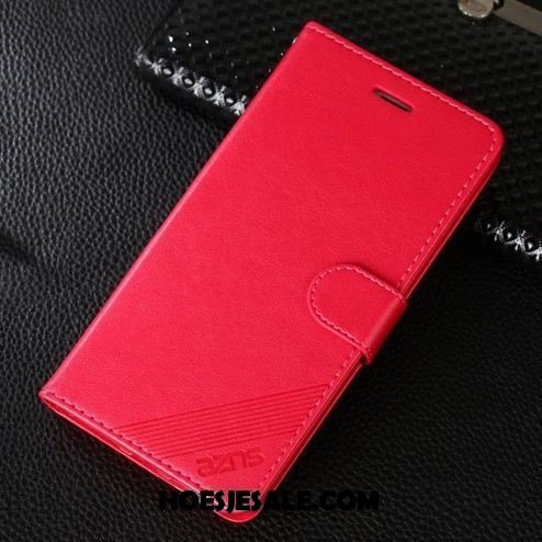 Xiaomi Redmi 5 Plus Hoesje Rood Echt Leer Leren Etui Anti-fall Zacht Online