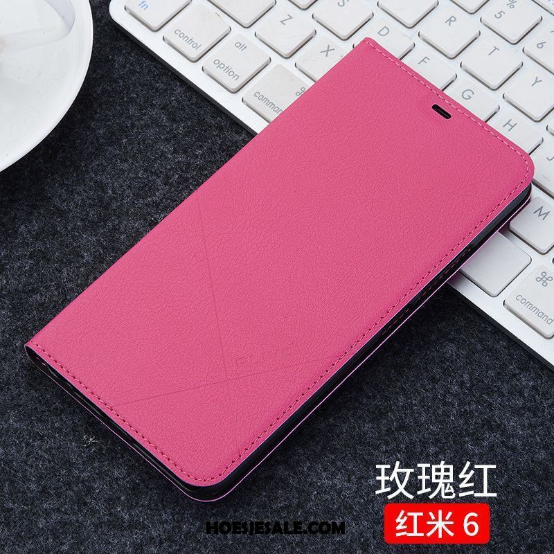 Xiaomi Redmi 6 Hoesje Bescherming Zwart Hoes Leren Etui Mini Winkel