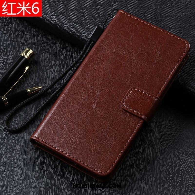 Xiaomi Redmi 6 Hoesje Rood Folio Mobiele Telefoon Leren Etui Hoes Goedkoop