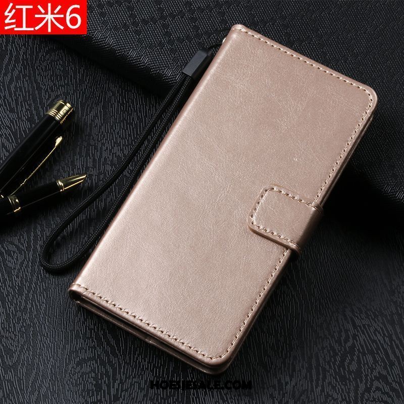 Xiaomi Redmi 6 Hoesje Rood Folio Mobiele Telefoon Leren Etui Hoes Goedkoop