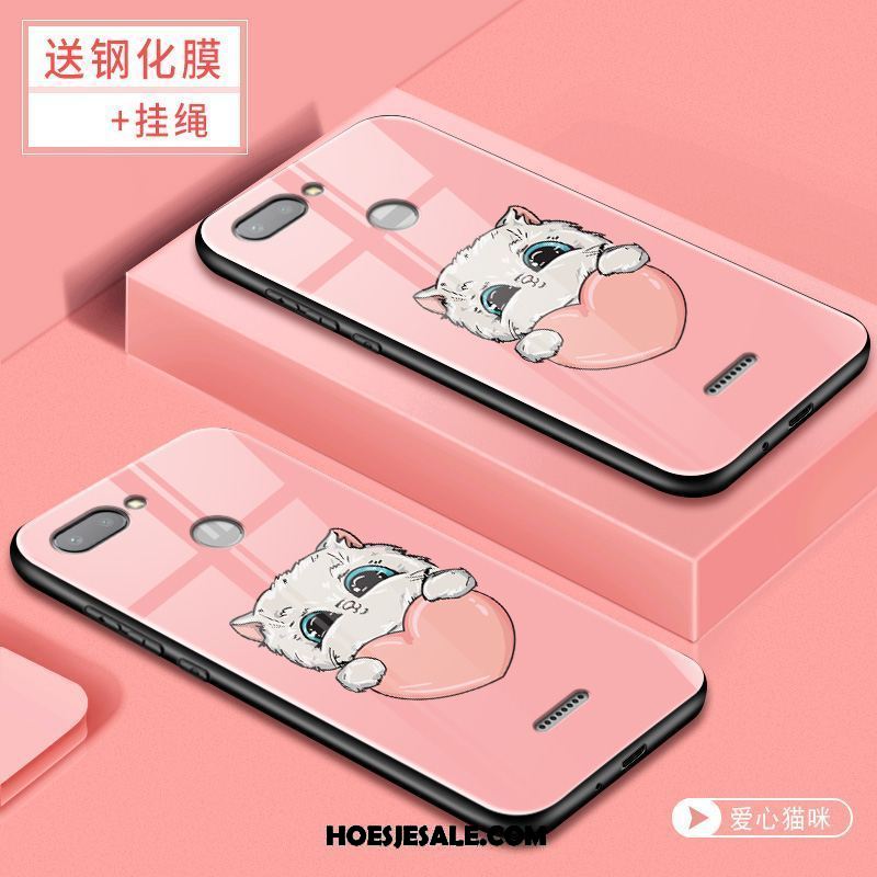 Xiaomi Redmi 6 Hoesje Siliconen Rood Anti-fall Spotprent Glas Online