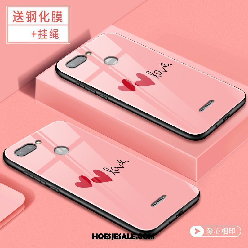 Xiaomi Redmi 6 Hoesje Siliconen Rood Anti-fall Spotprent Glas Online