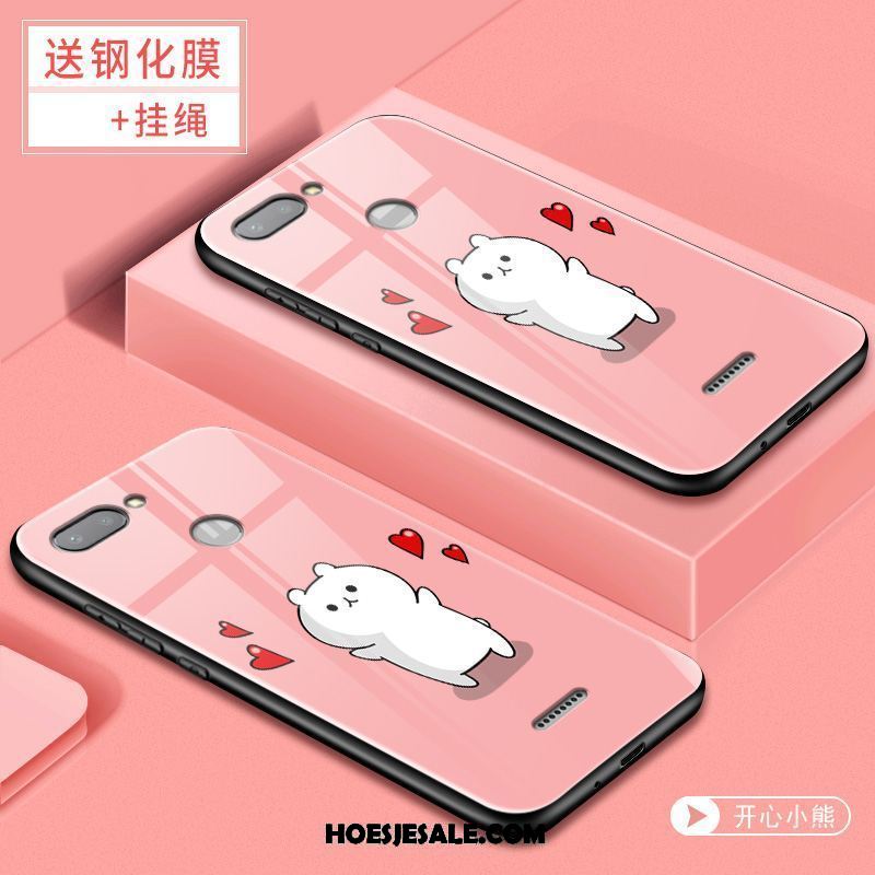 Xiaomi Redmi 6 Hoesje Siliconen Rood Anti-fall Spotprent Glas Online