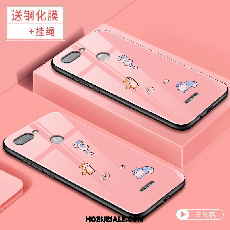 Xiaomi Redmi 6 Hoesje Siliconen Rood Anti-fall Spotprent Glas Online